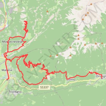 Trace GPS Sasseglio - Masera - 51 km, itinéraire, parcours