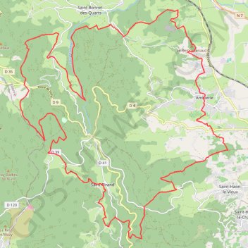 Trace GPS Sur les Monts de la Madeleine - Ambierle, itinéraire, parcours