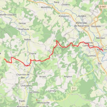 Trace GPS Navarrenx - Aroue, itinéraire, parcours