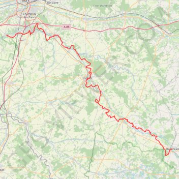 Trace GPS GR 46 : De Artannes-sur-Indre (Indre et Loire) à Buzançais (Indre), itinéraire, parcours