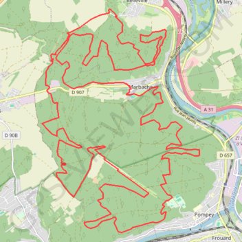 Trace GPS Marbichonne - Marbache, itinéraire, parcours