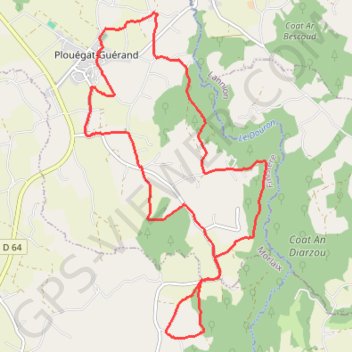 Trace GPS Au départ de Plouagat-Guérand, itinéraire, parcours