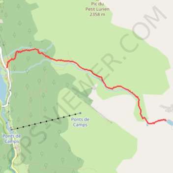 Trace GPS Lac du Lurien, itinéraire, parcours