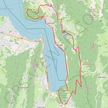 Trace GPS VTT, Talloires, Roc de Chère, Col de la Forclaz, itinéraire, parcours