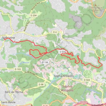 Trace GPS G1 & G2 LA BRAGUE - VALBONNE, itinéraire, parcours