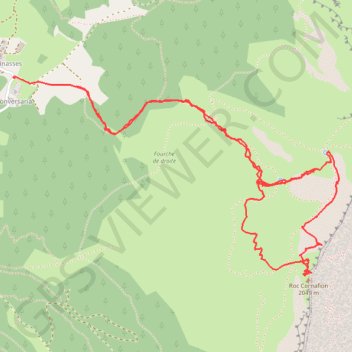 Trace GPS Épaule du Cornafion Couloir Nord (Vercors), itinéraire, parcours