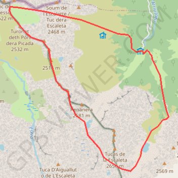 Trace GPS Tucas de Bargues et Blanca de Pomèro depuis l'Artiga de Lin, itinéraire, parcours