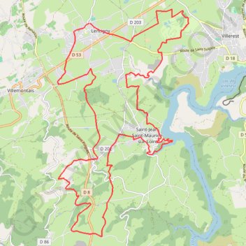 Trace GPS Entre la Côte Roannaise et le fleuve Loire - Lentigny, itinéraire, parcours