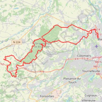 Trace GPS Randoblique - par la forêt de Bouconne, itinéraire, parcours