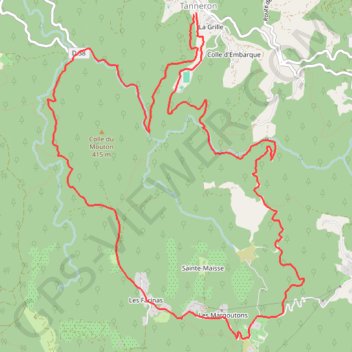 Trace GPS Tanneron-Circuit Mimosas, itinéraire, parcours