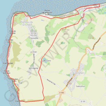 Trace GPS La Galoche solognote, Cap Gris Nez, itinéraire, parcours