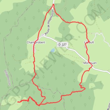 Trace GPS Wandelrondje via Champ Robert en Lavault, itinéraire, parcours