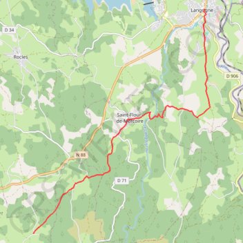 Trace GPS Chemin de Stevenson - Langogne vers Fouzillac, itinéraire, parcours