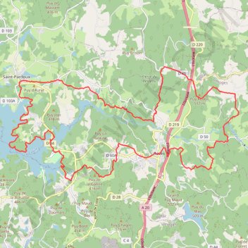 Trace GPS St Pardoux 34 kms, itinéraire, parcours