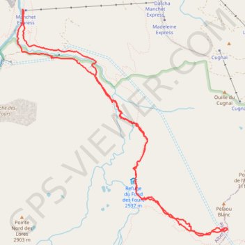 Trace GPS Col sud du Pélaou Blanc, itinéraire, parcours