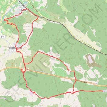Trace GPS Boucles à Parignargues, itinéraire, parcours