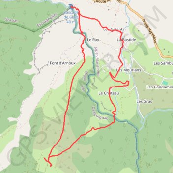 Trace GPS Cascade de Clars via l'Ubac de Brainée, itinéraire, parcours
