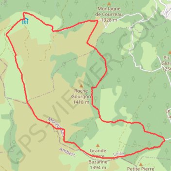 Trace GPS ROCHE EN FOREZ-Auberbe de GARNIER-ROCHE, itinéraire, parcours