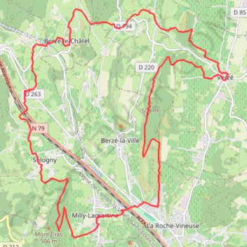 Trace GPS Berzé le Châtel, itinéraire, parcours