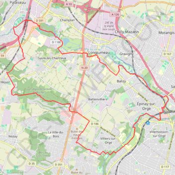 Trace GPS Longjumeau, itinéraire, parcours