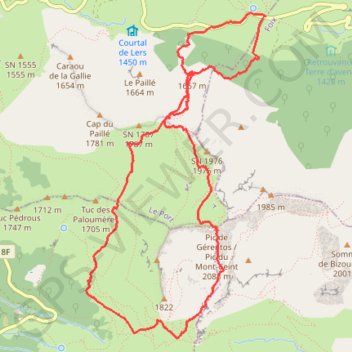 Trace GPS Mont Ceint (CAF), itinéraire, parcours