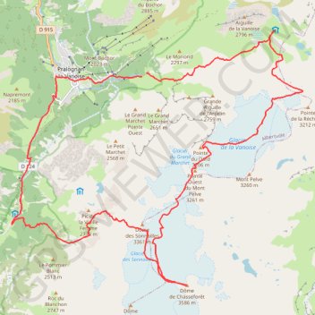 Trace GPS Dômes de la Vanoise, itinéraire, parcours
