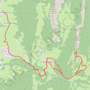 Trace GPS Crêt du Char, itinéraire, parcours