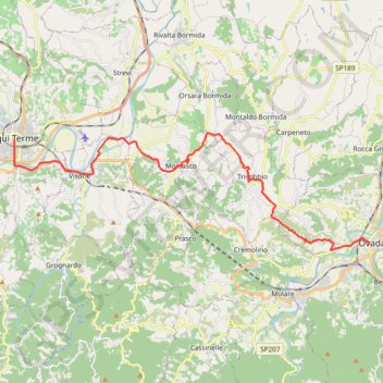 Trace GPS D'Ovada à Acqui Terme, itinéraire, parcours