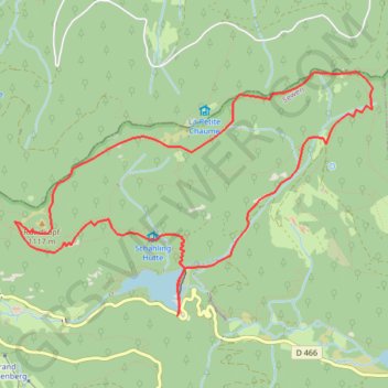 Trace GPS Le lac d'Alfed le col des Charbonniers les VOSGES, itinéraire, parcours
