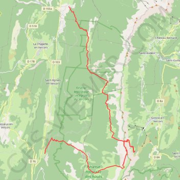 Trace GPS Haut plateau du Vercors et Grand Veymont, itinéraire, parcours