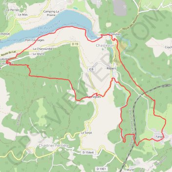 Trace GPS Chasteaux Forêt de Couzage par Neyragues, itinéraire, parcours