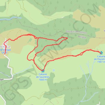 Trace GPS Rando Artigue (Luchon), itinéraire, parcours