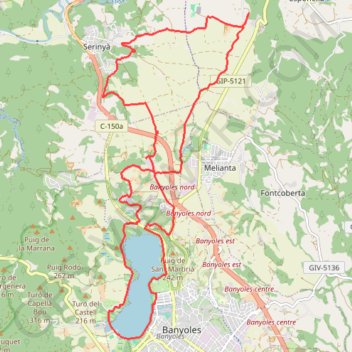 Trace GPS bañoles - Tour du lac, itinéraire, parcours