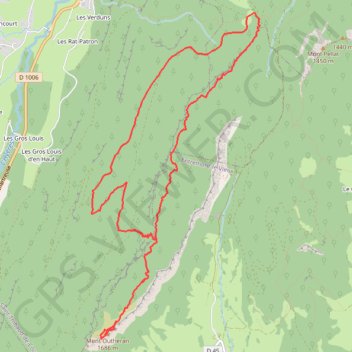 Trace GPS Mont Outheran par le Pas des Fontanieux et le Col du Planet, itinéraire, parcours