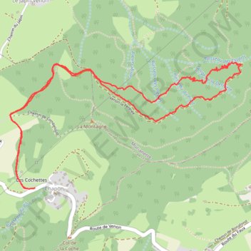 Trace GPS Forêt de combeloup (isère), itinéraire, parcours