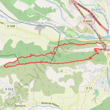 Trace GPS Sisteron tour de la Colle, itinéraire, parcours