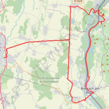 Trace GPS Colmar - Markolsheim - Saasbach - Breisach - Kunheim - Colmar, itinéraire, parcours