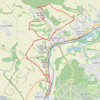 Trace GPS Boucle au nord de Boran-sur-Oise, itinéraire, parcours