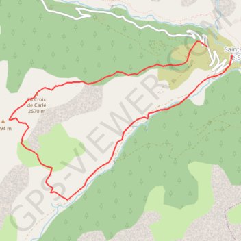 Trace GPS Croix de carlé, face sud, itinéraire, parcours