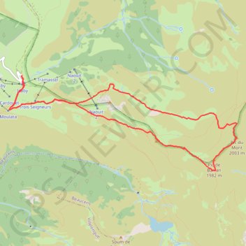 Trace GPS Raquettes au Pic de Barran et Pic du Mont, itinéraire, parcours