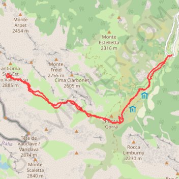 Trace GPS Colle de l'Enchiausa, itinéraire, parcours