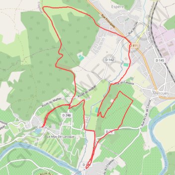 Trace GPS Caillac-Espère, itinéraire, parcours