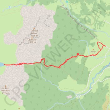Trace GPS Lac de Lhurs, itinéraire, parcours