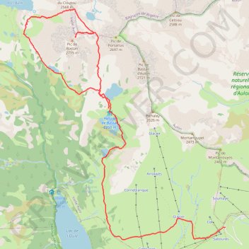 Trace GPS Tour du pic de Bastan, itinéraire, parcours