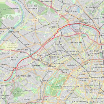 Trace GPS Saint Denis - Croissy-sur-Seine, itinéraire, parcours