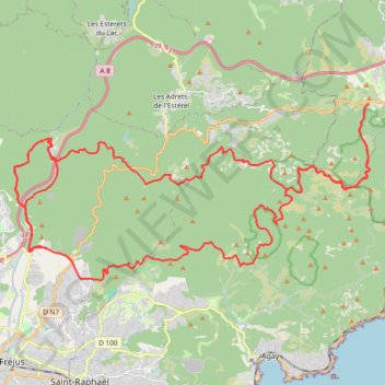 Trace GPS Tour de l'Esterel, itinéraire, parcours