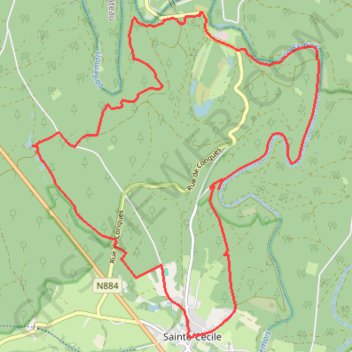 Trace GPS Point de Vue de Libaipire – Roches du Moulin Circuit à partir de Sainte-Cécile, itinéraire, parcours
