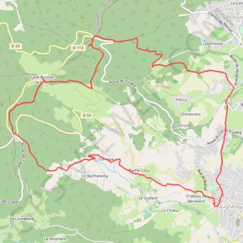 Trace GPS Vaugnerey (69), itinéraire, parcours