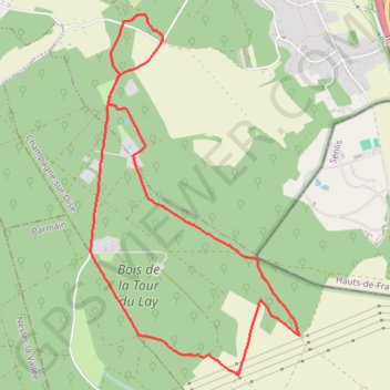 Trace GPS Bois de la Tour du Lay - Renouval-Ronquerolles, itinéraire, parcours