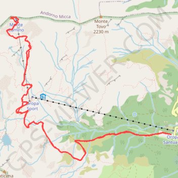Trace GPS Monte Camino, itinéraire, parcours